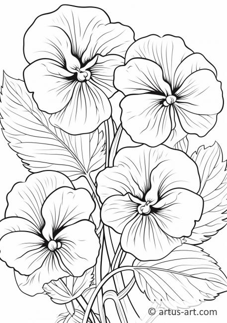 Pansy Power Coloring Page